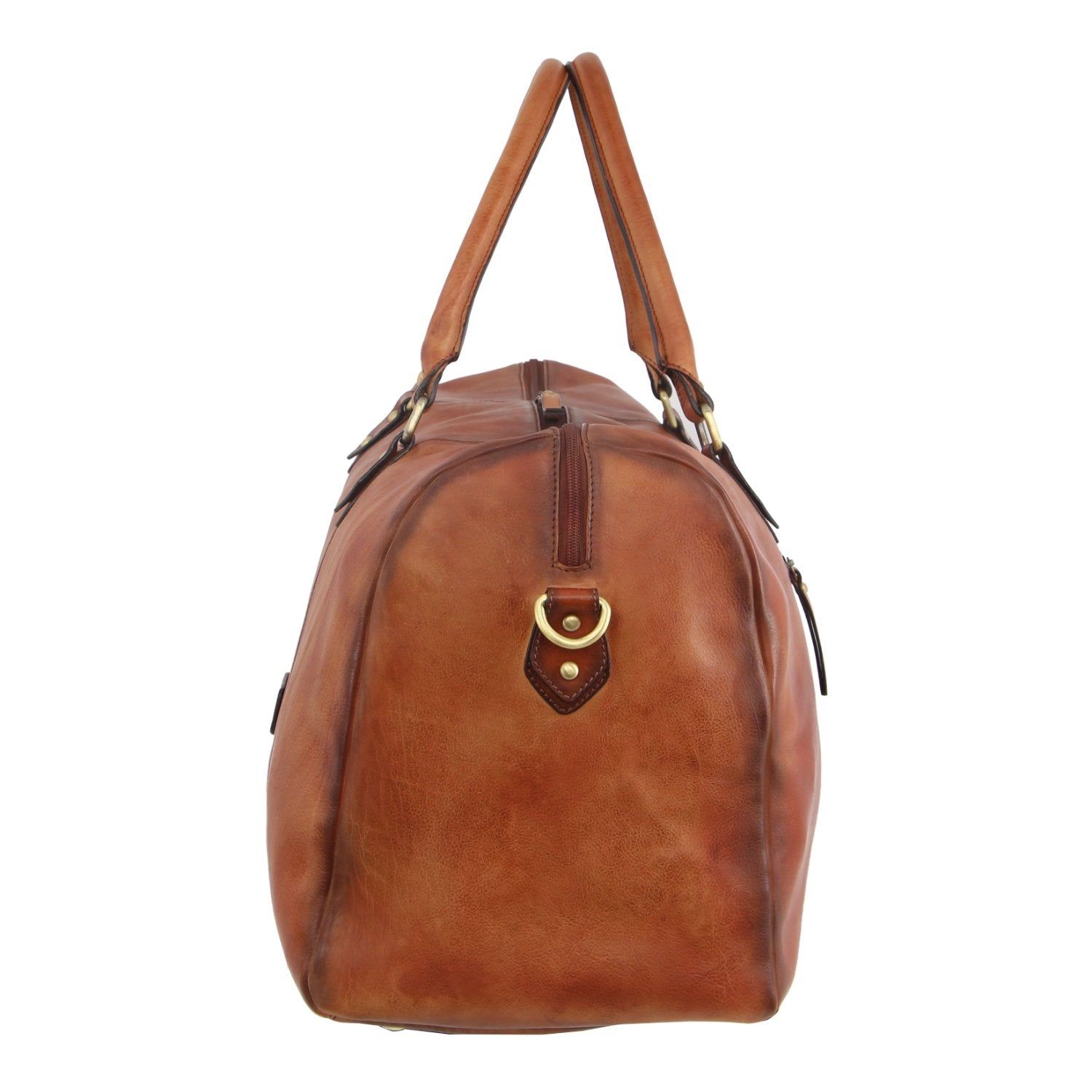 Pierre Cardin Smooth Leather Overnight Bag Brown | 763025-DNG