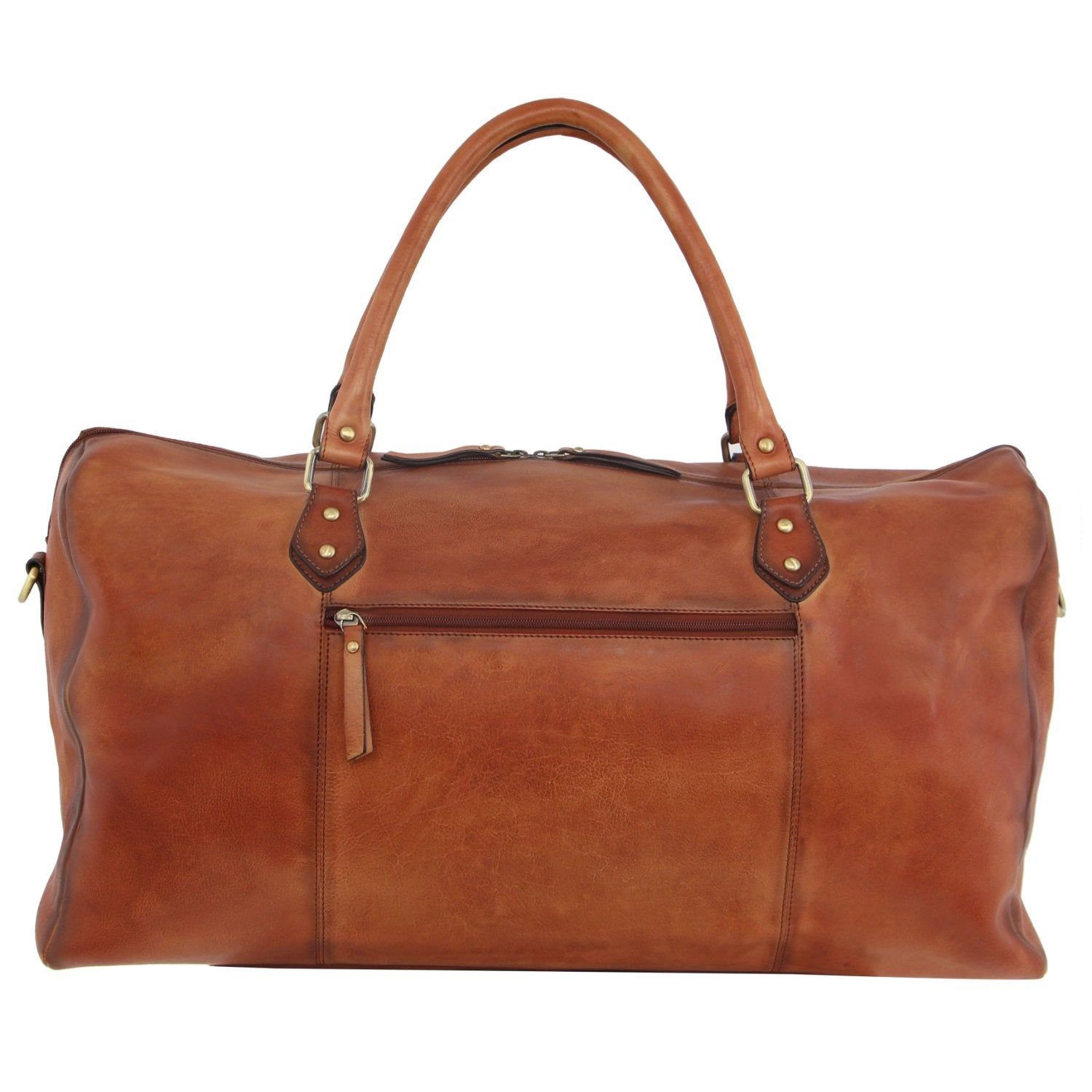 Pierre Cardin Smooth Leather Overnight Bag Brown | 763025-DNG