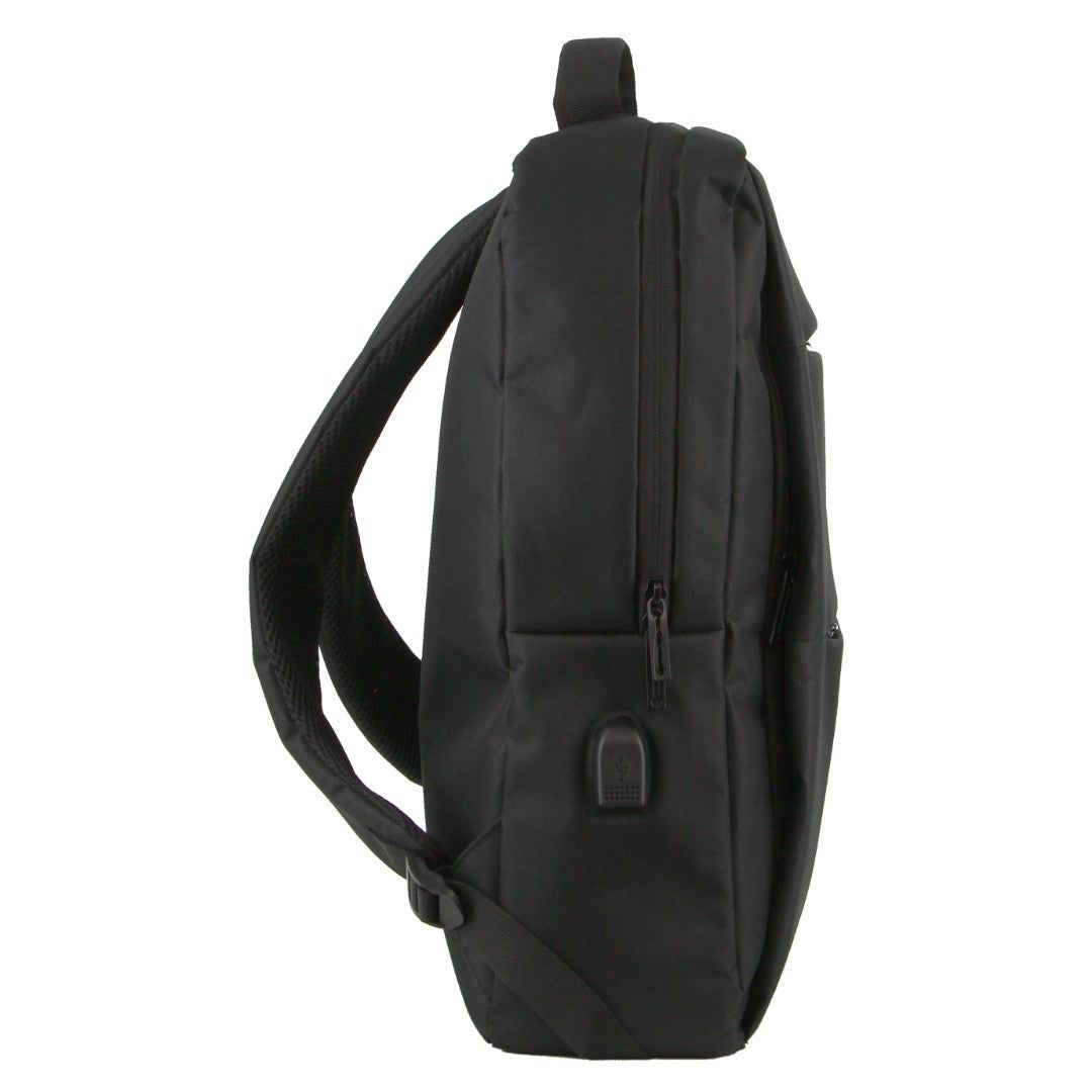 Pierre Cardin Travel & Business Backpack with Built-in USB Port Black | 713025-RSF