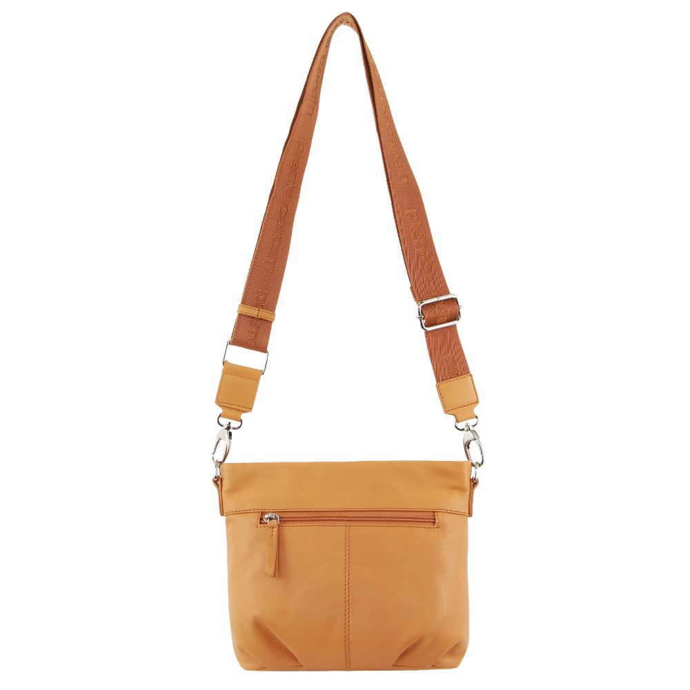 Pierre Cardin Webbing Strap Leather Crossbody Bag Apricot | 205187-VDR