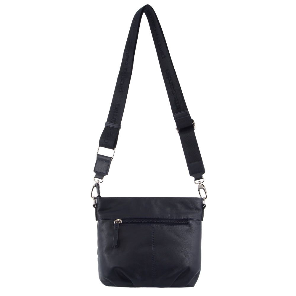 Pierre Cardin Webbing Strap Leather Crossbody Bag Navy | 218907-HUD