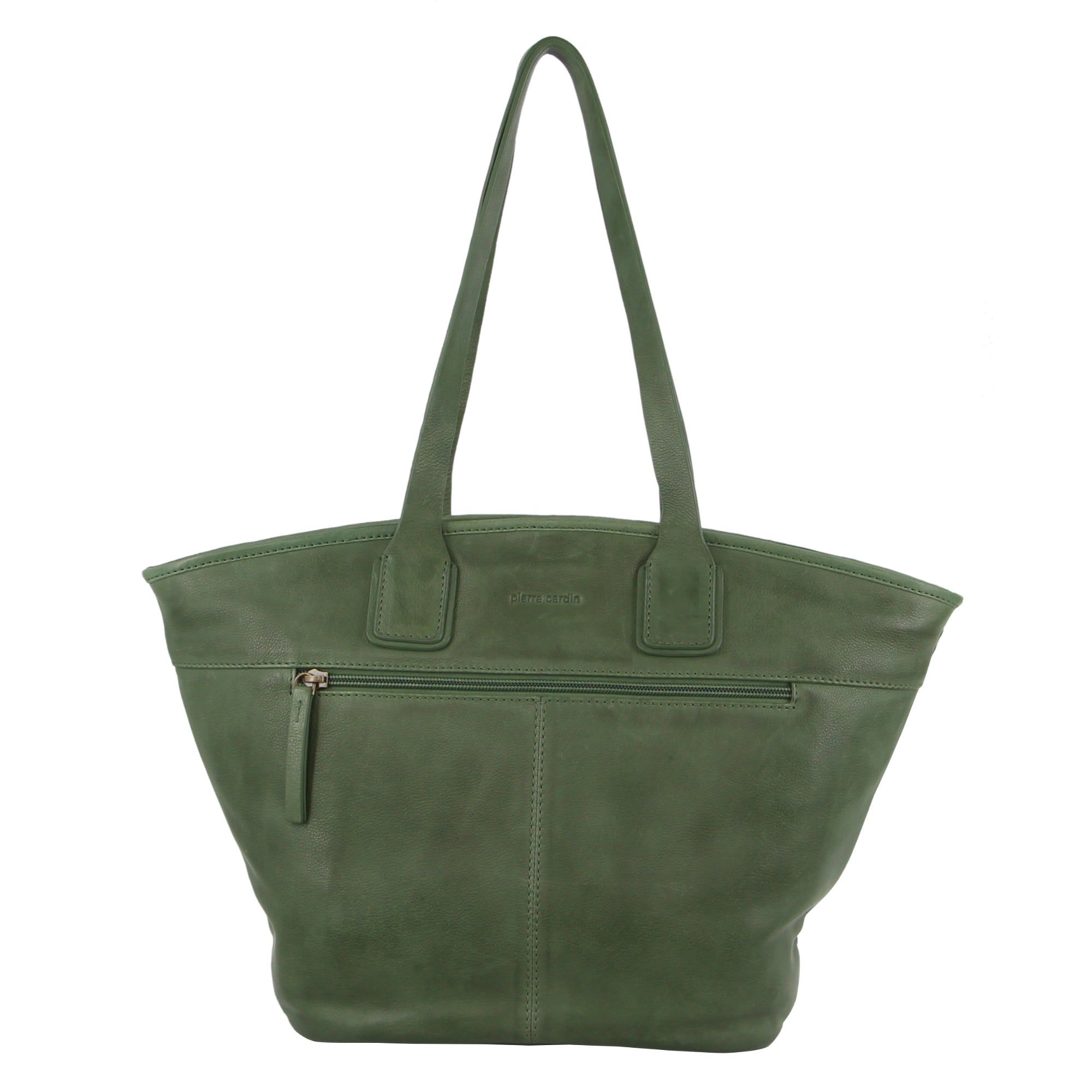 Pierre Cardin Woven Embossed Leather Shoulder Bag Green | 074623-ABS