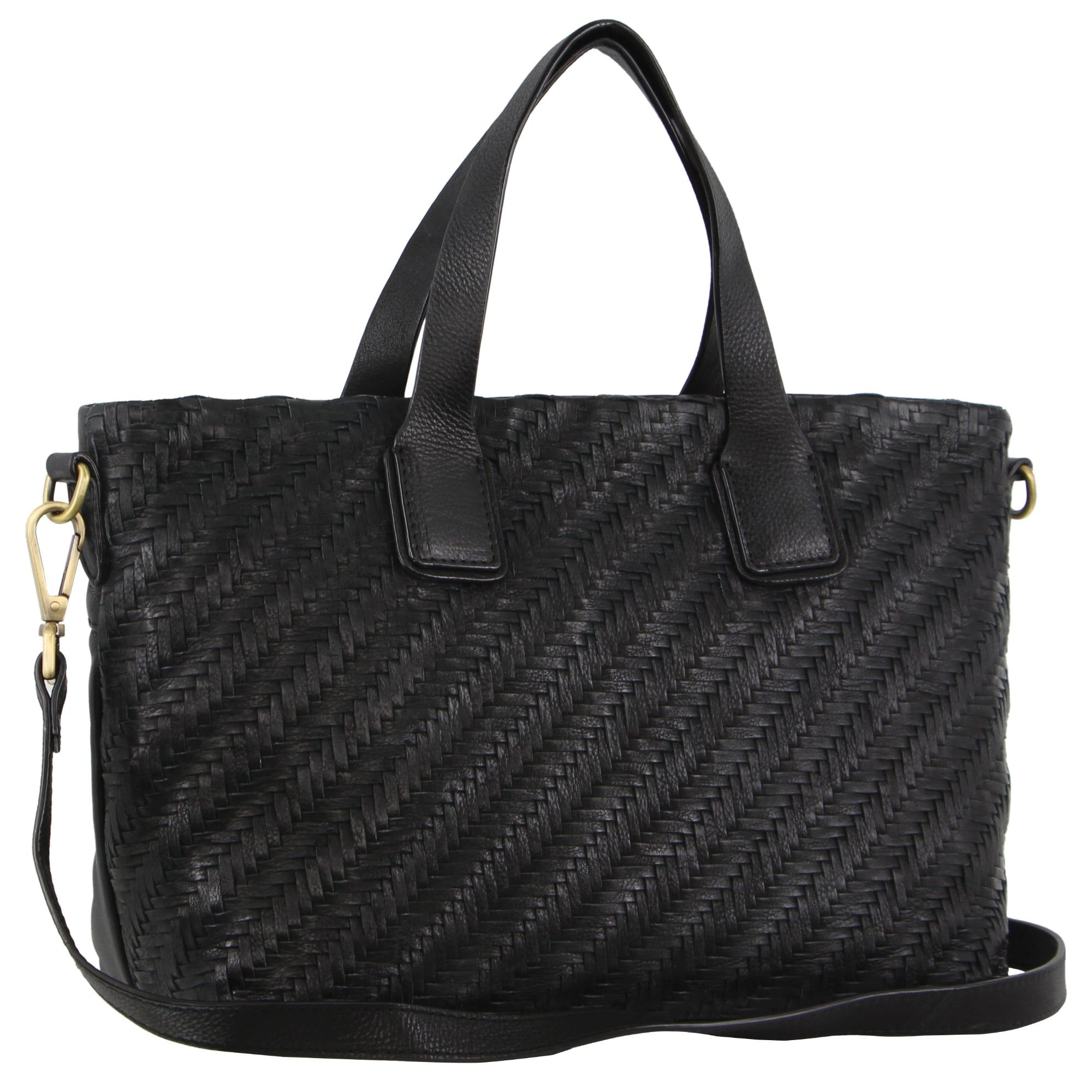 Pierre Cardin Woven Embossed Leather Tote Bag Black | 837524-SZP