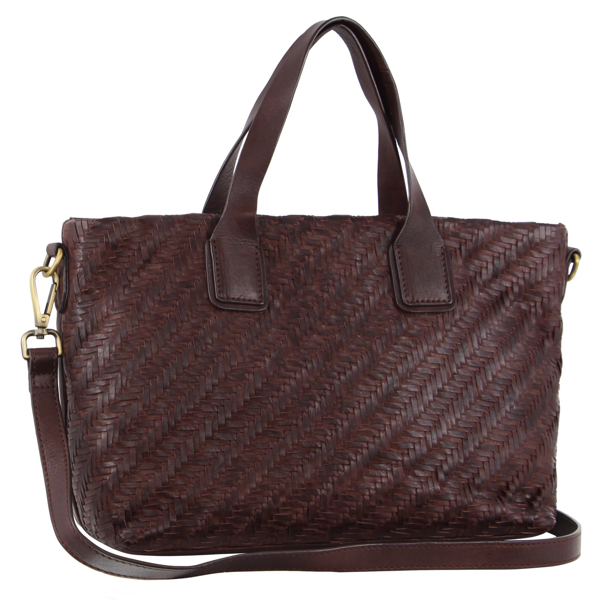 Pierre Cardin Woven Embossed Leather Tote Bag Burgundy | 534978-UOF