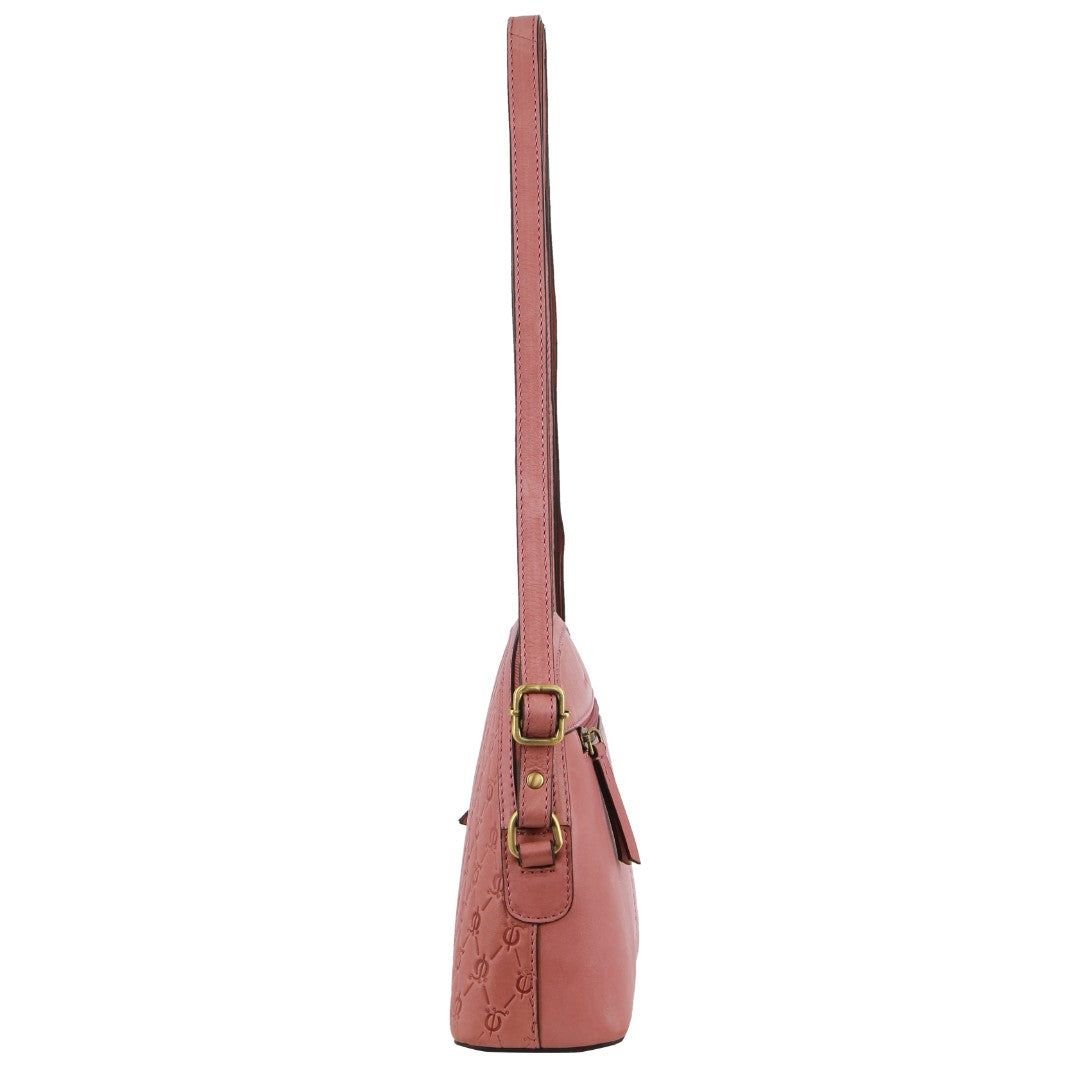 Pierre Cardin leather Diamond Embossed Design Cross-body Bag Marsala | 170629-UCA