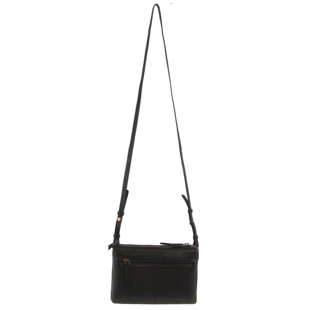 Pierre Cardin leather Pleated-Design Cross-Body Bag Black | 103756-VHA