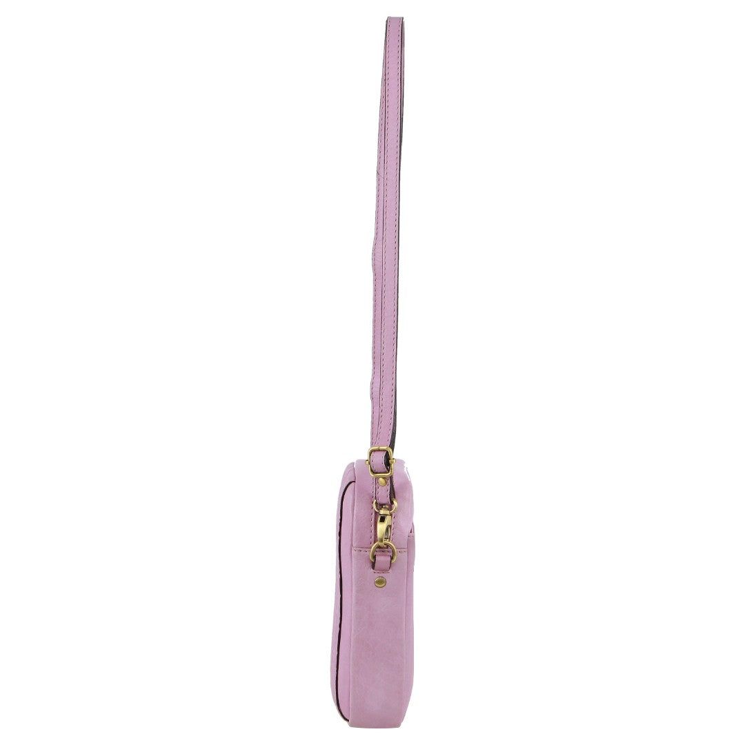 Pierre Cardin leather Textured Design Phone Bag Pink | 095731-MUR