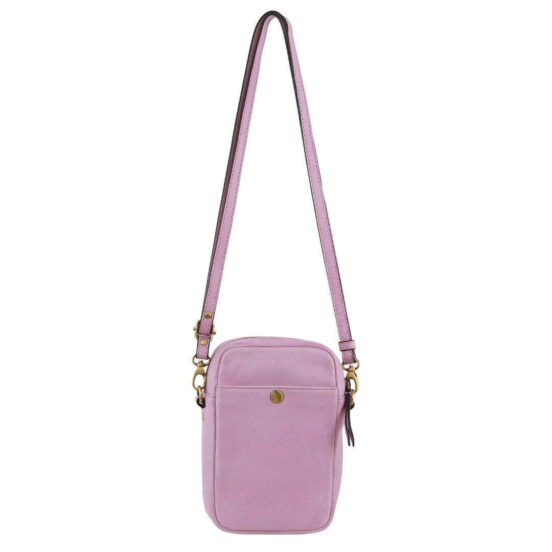 Pierre Cardin leather Textured Design Phone Bag Pink | 095731-MUR