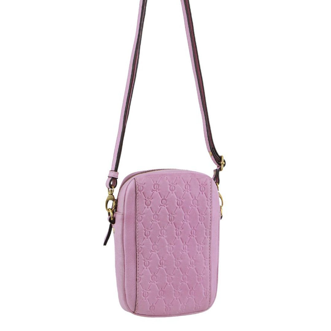 Pierre Cardin leather Textured Design Phone Bag Pink | 012837-BAZ